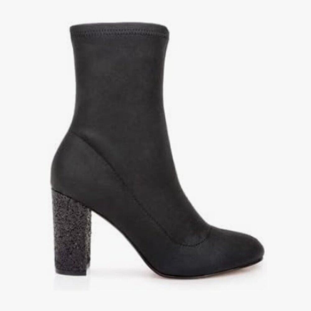Jewel Badgley Mischka Jovanna Glitter Block Heel Bootie - Picture 2 of 6